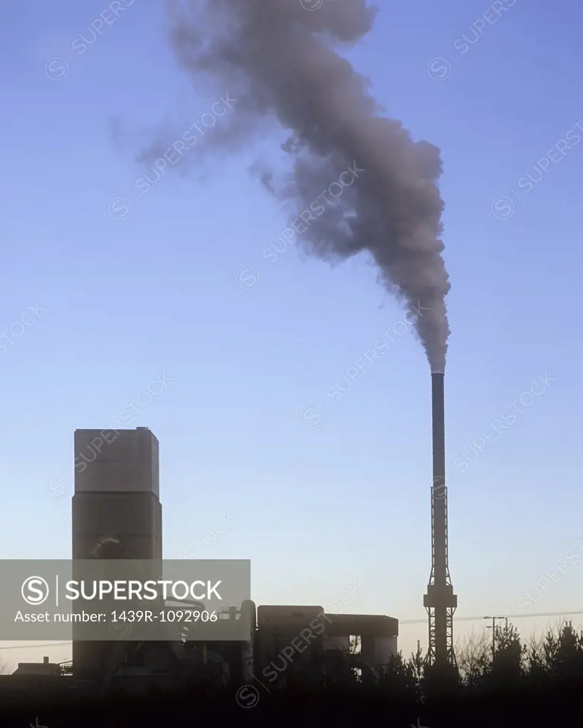 Smoke out of an industrial chimney