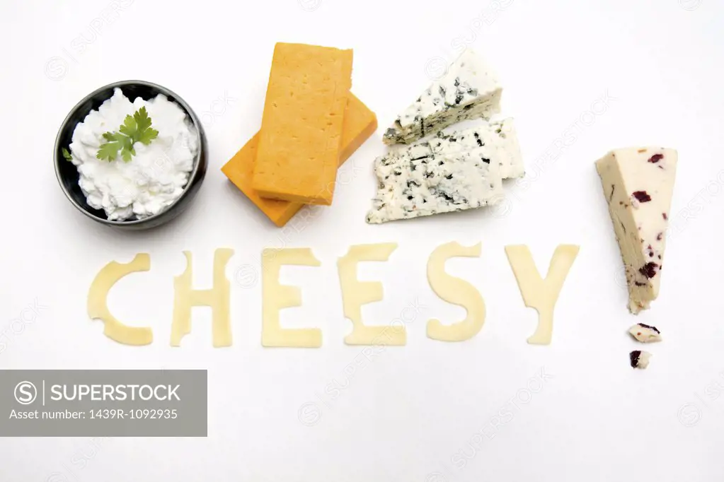 The word cheesy made out of cheese