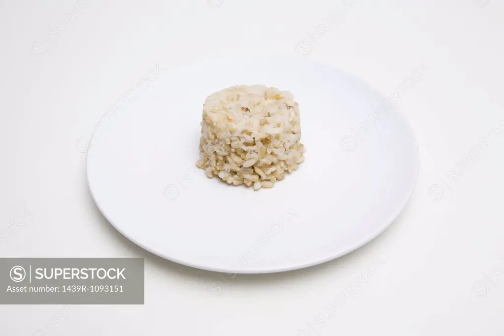 Stack of brown rice