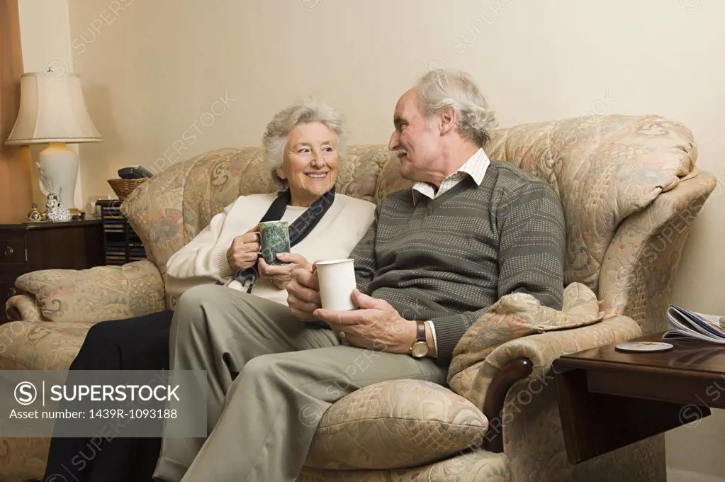 Senior couple on sofa