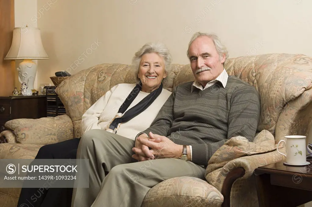 Senior couple on sofa