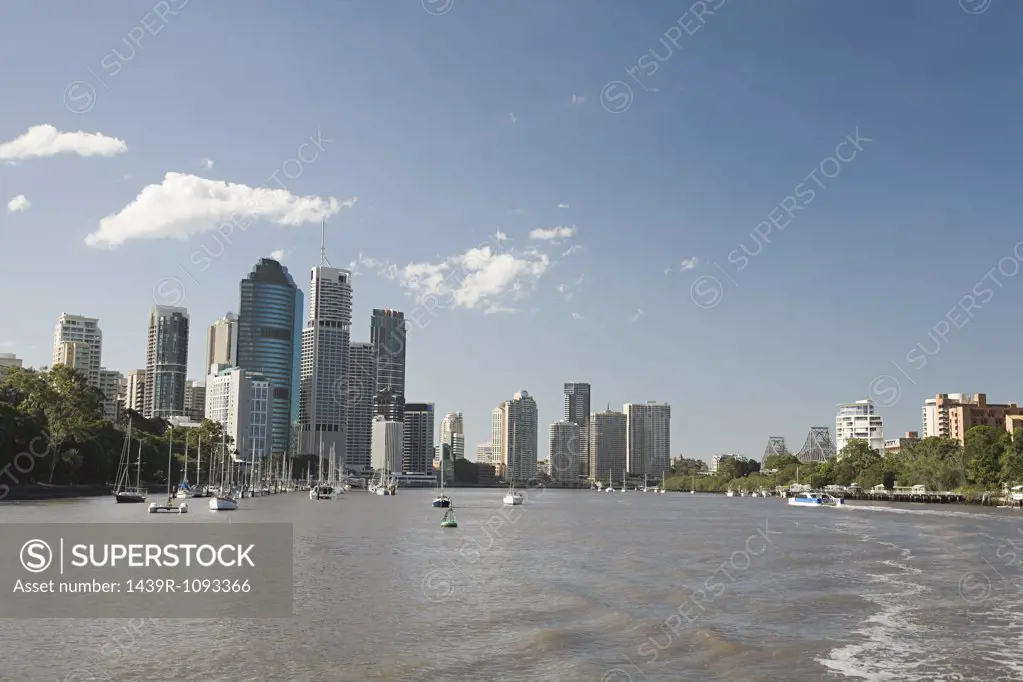 Brisbane river and sky scrapers