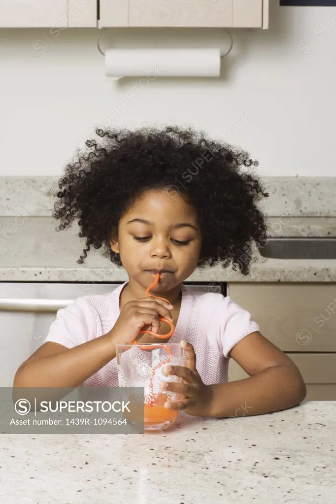 A girl drinking