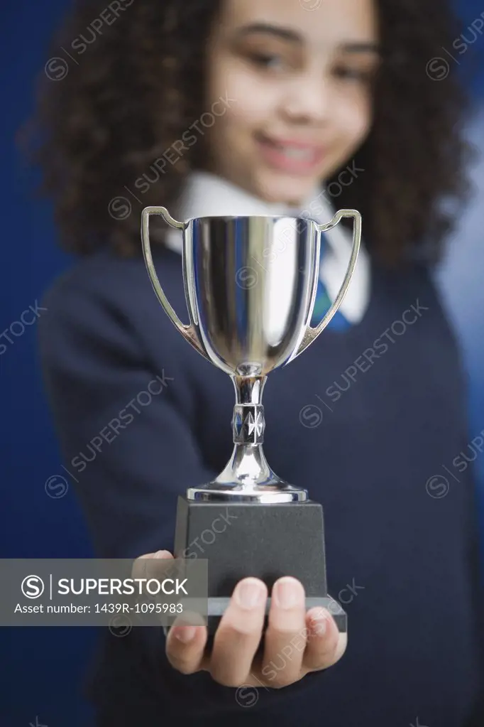 Girl with a trophy