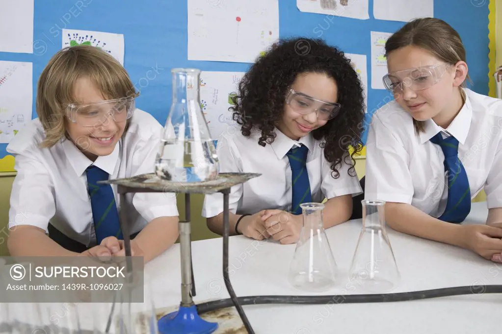 Students in chemistry class