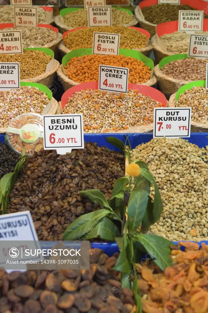 Fruits and nuts at spice bazaar
