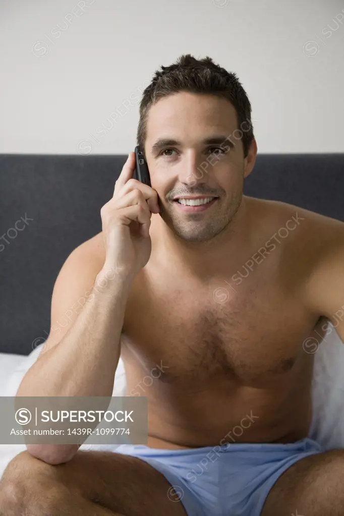 A man using a telephone