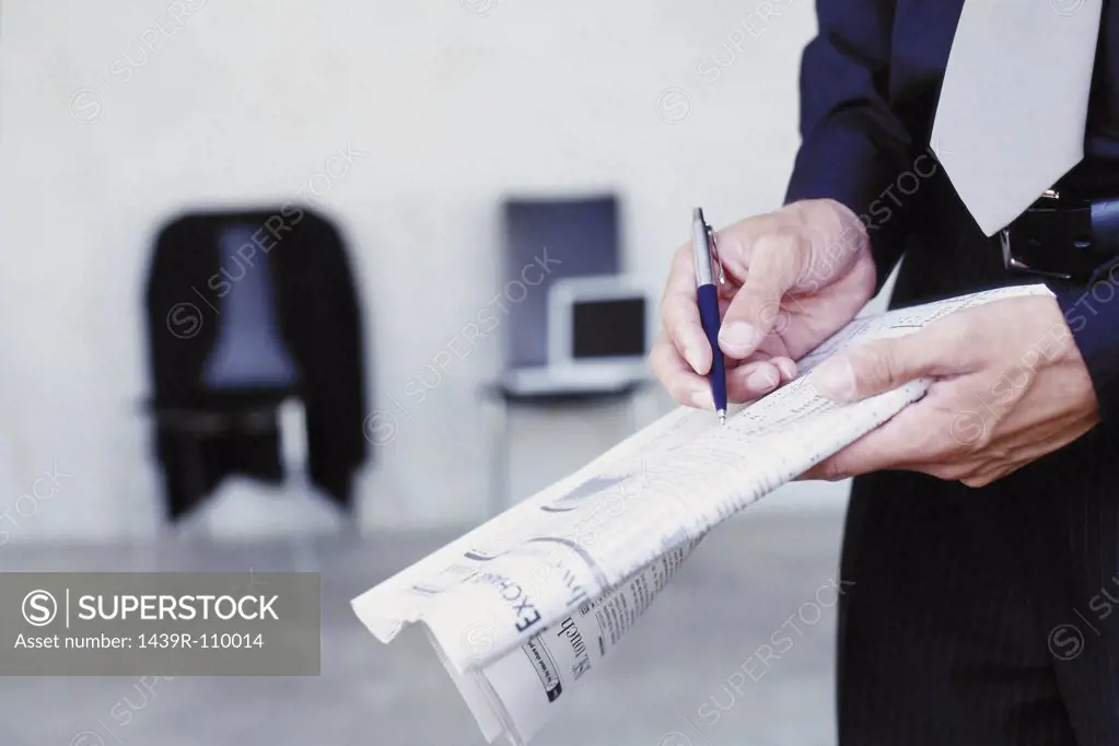 Man writing notes