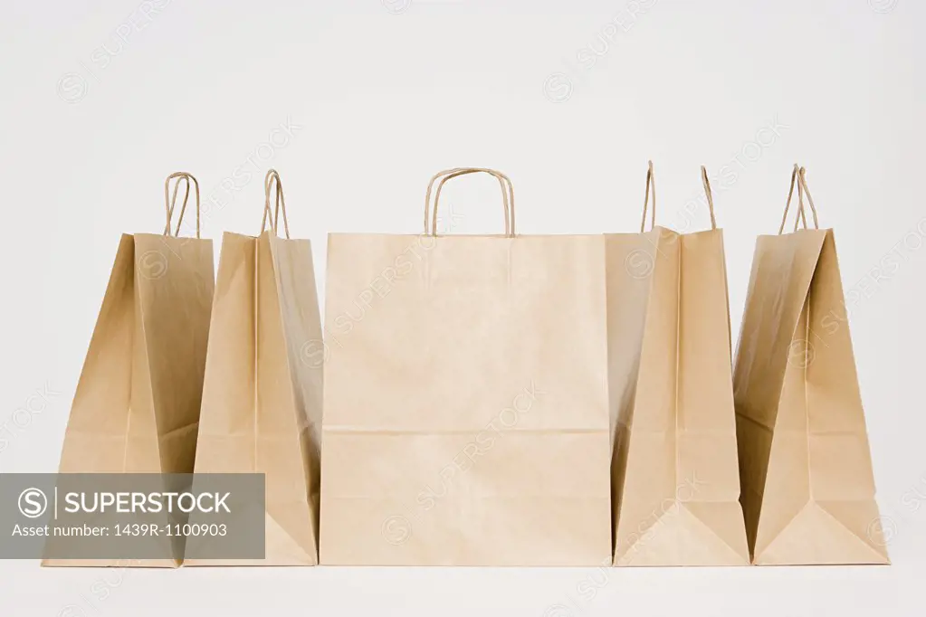 Paper bags in a row