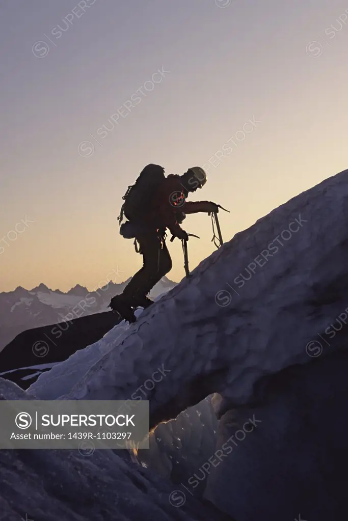 Ice climber at easton glacier