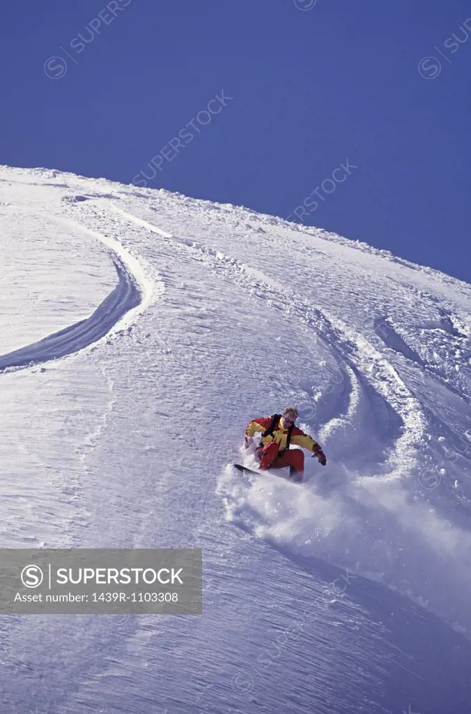 Snowboarder on shuksan arm
