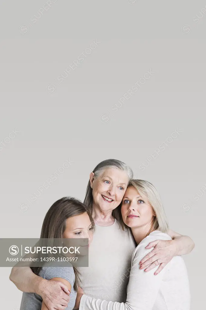 Female family members hugging