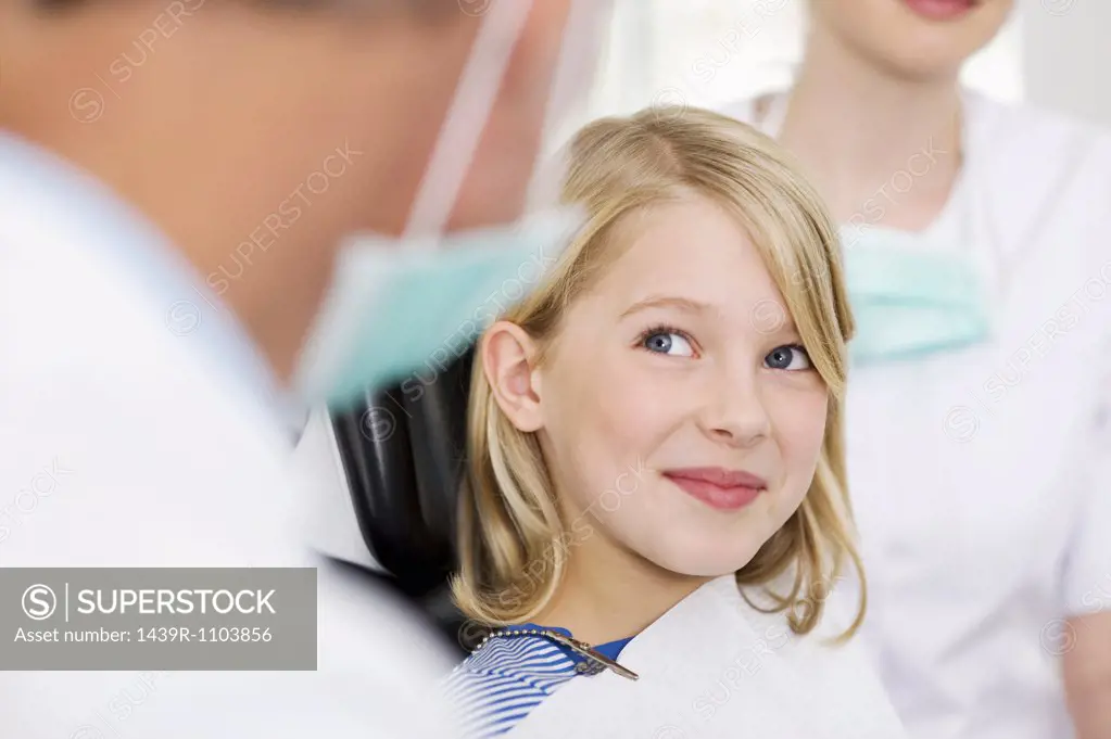 Girl in dentists office