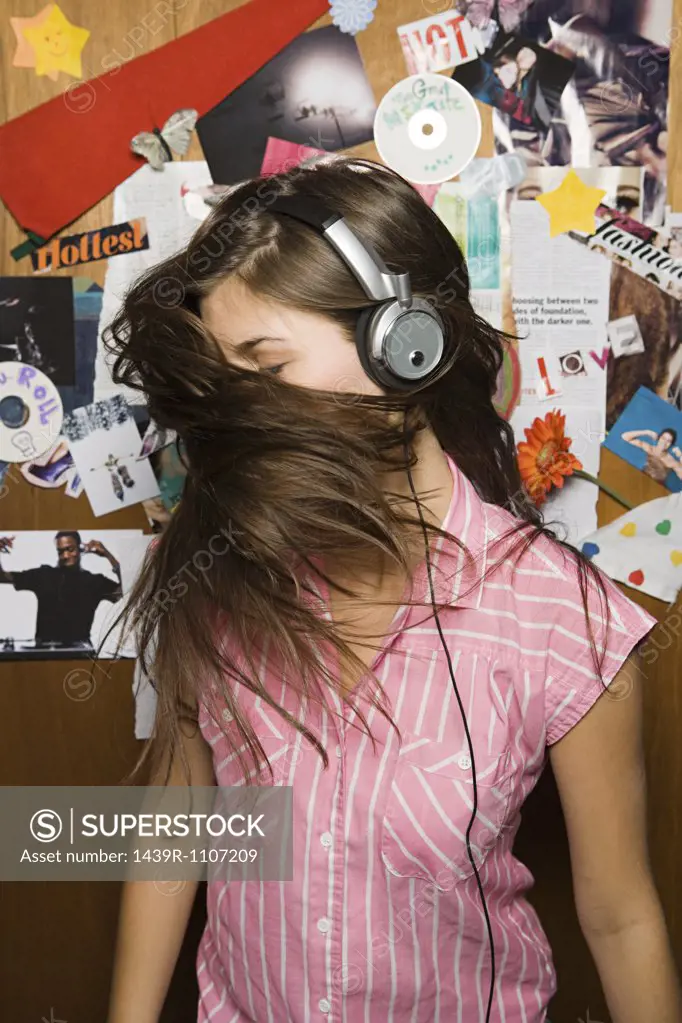 Teenage girl with headphones