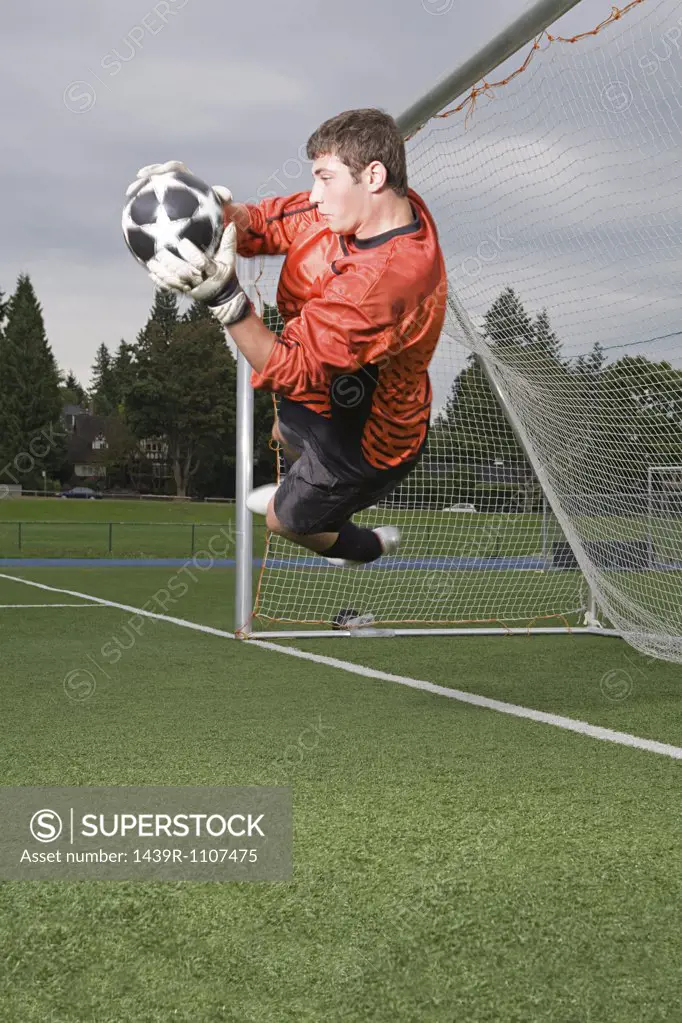 Goalkeeper making a save