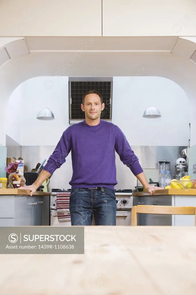 Portrait of a man in a kitchen