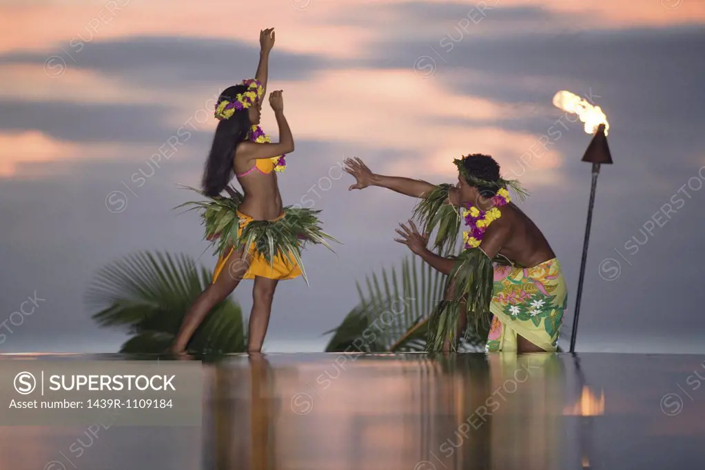 Tamure dancers in tahiti