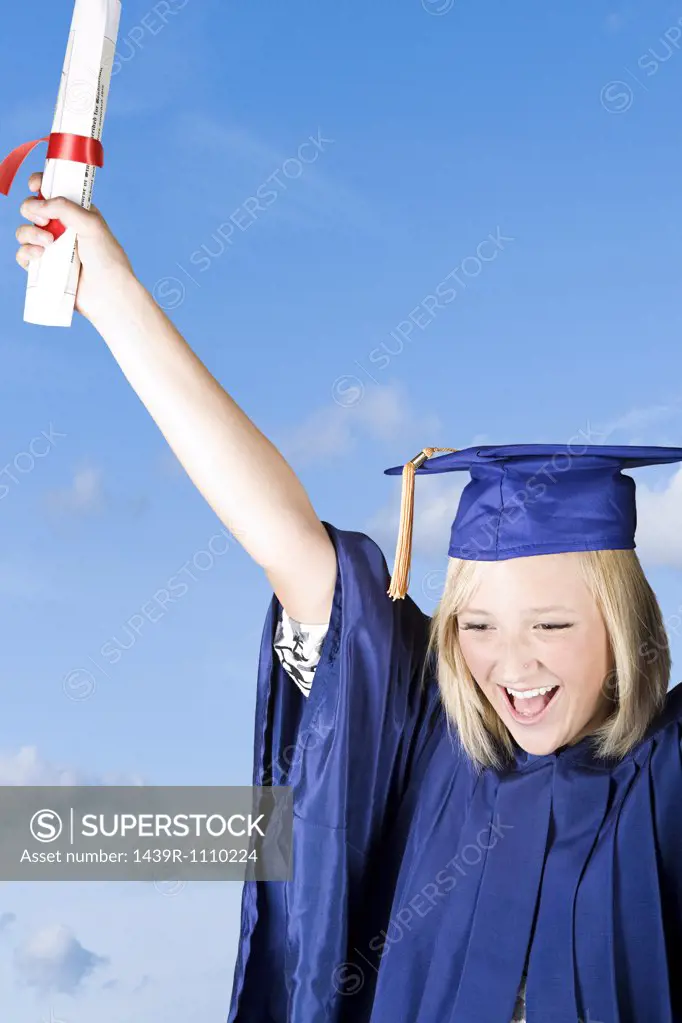 Girl graduating high school