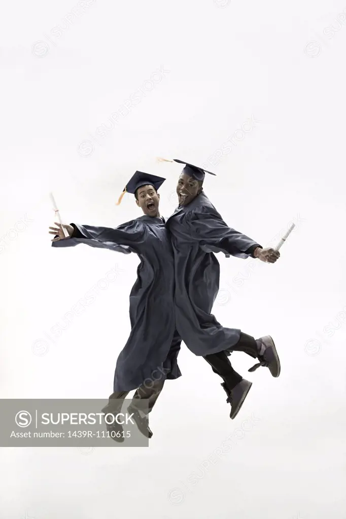 Graduates jumping