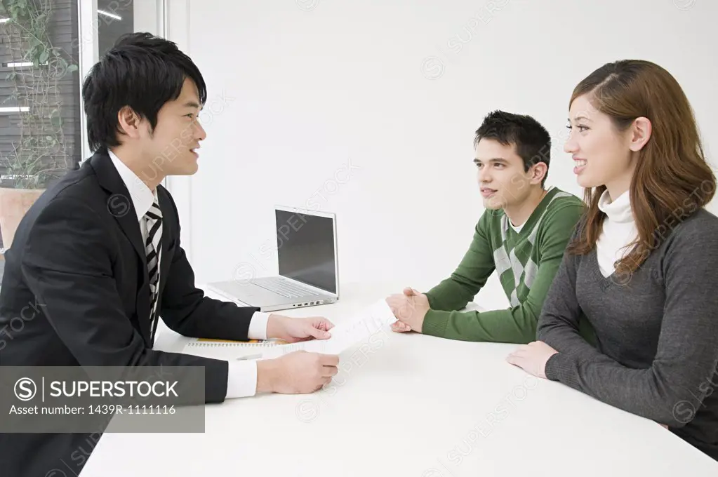 Businessman in a meeting with clients