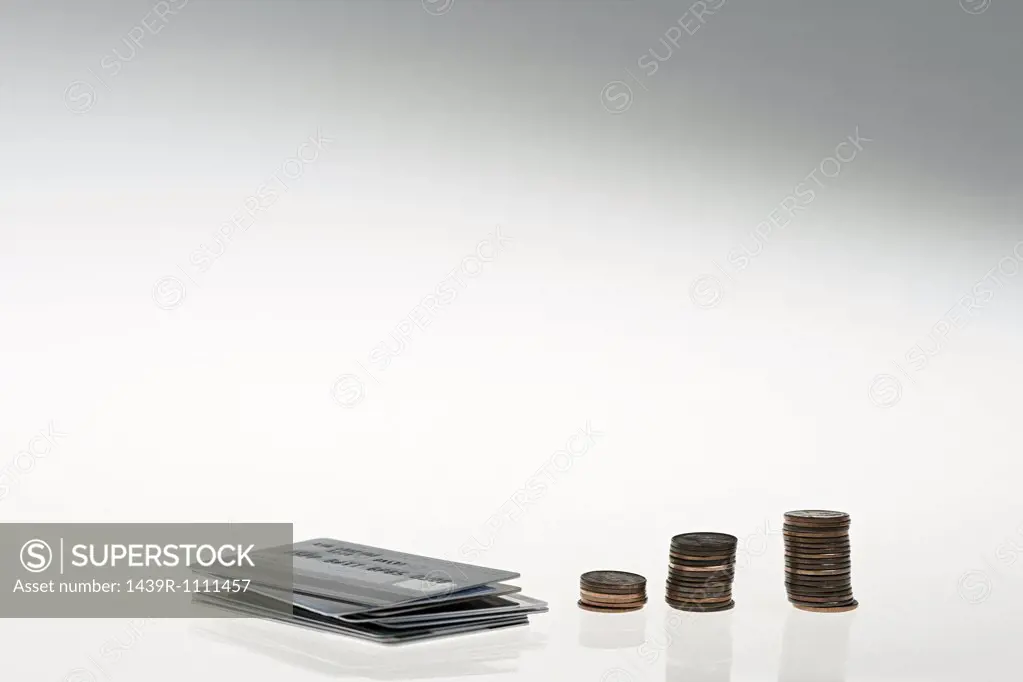 Coins and credit card