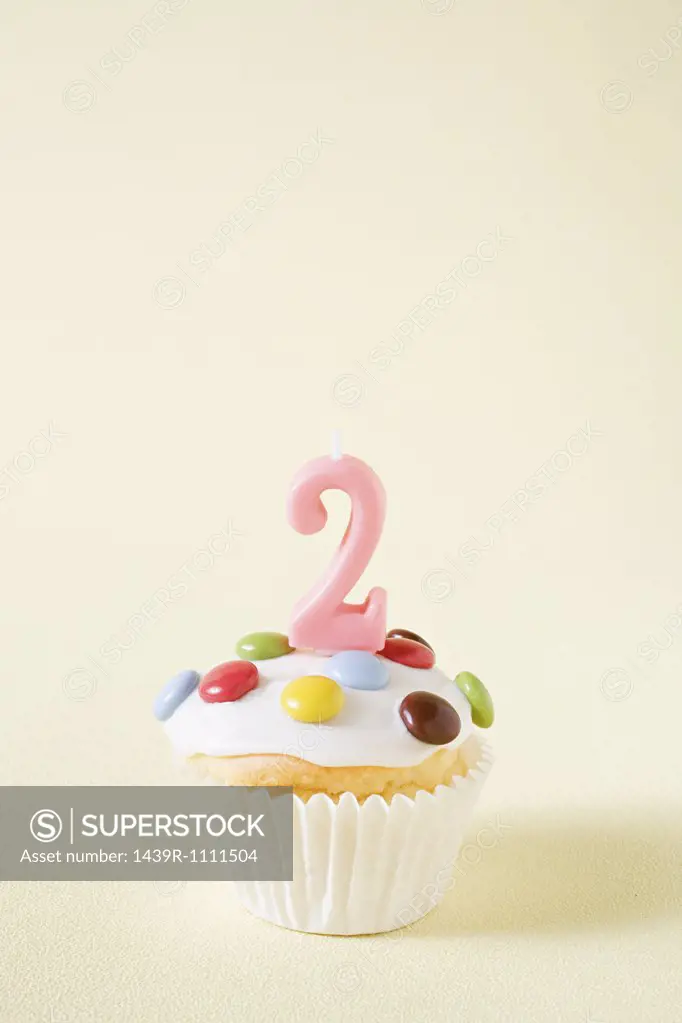 Cupcake with number two candle