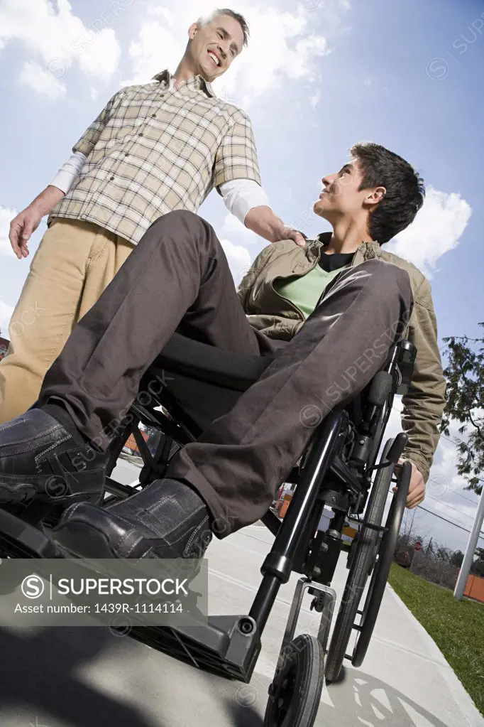 Father with disabled son