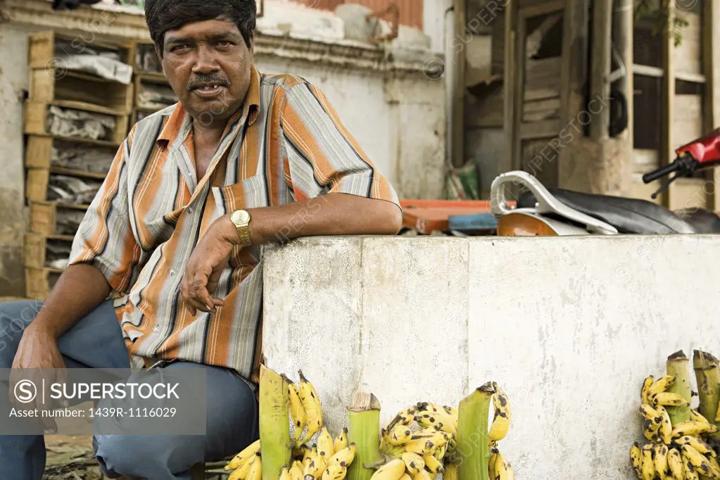 Man selling bananas in mysore india