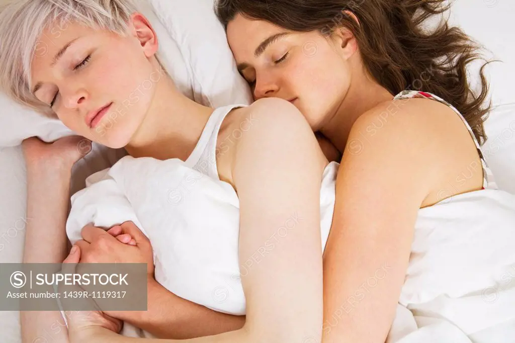 A lesbian couple sleeping