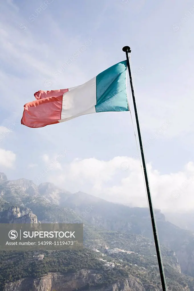 Italian flag italian riviera