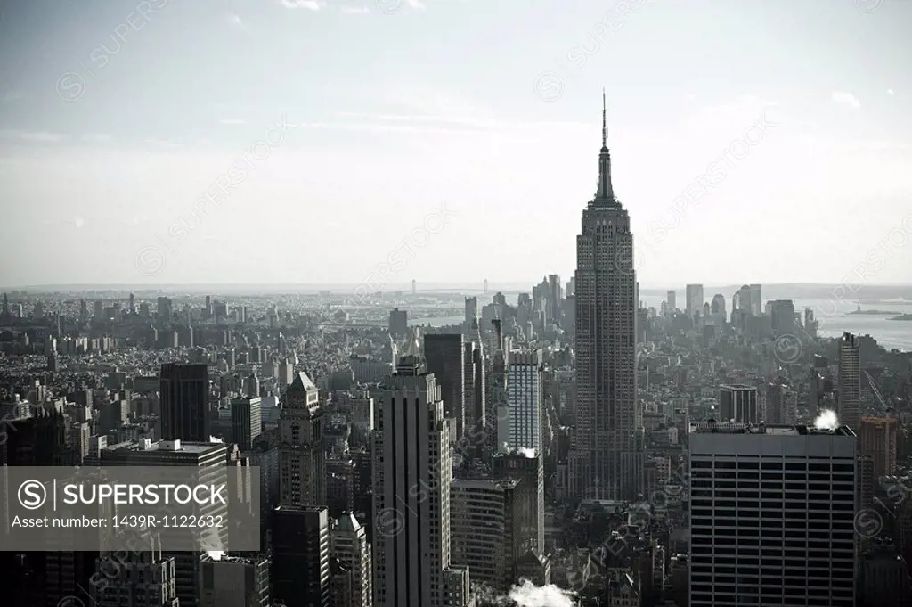 Empire state building and new york cityscape