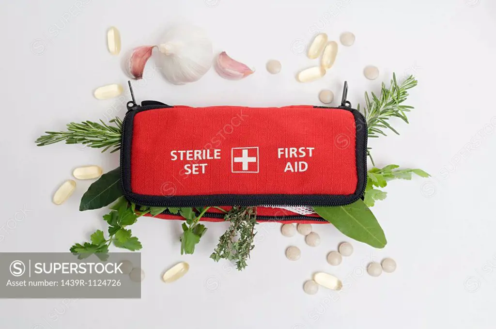 Herbs in first aid kit