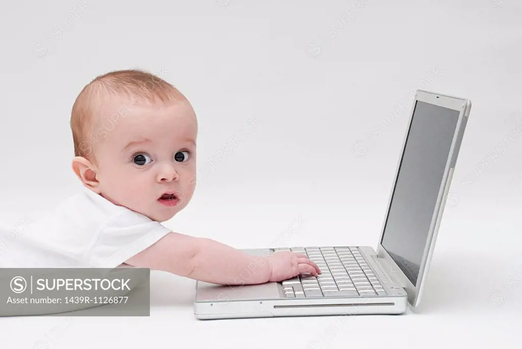 Baby with a laptop