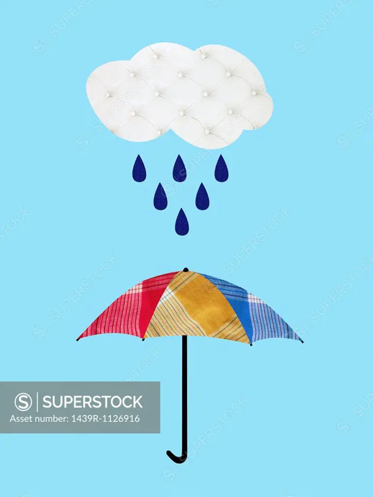 Umbrella with rain and cloud