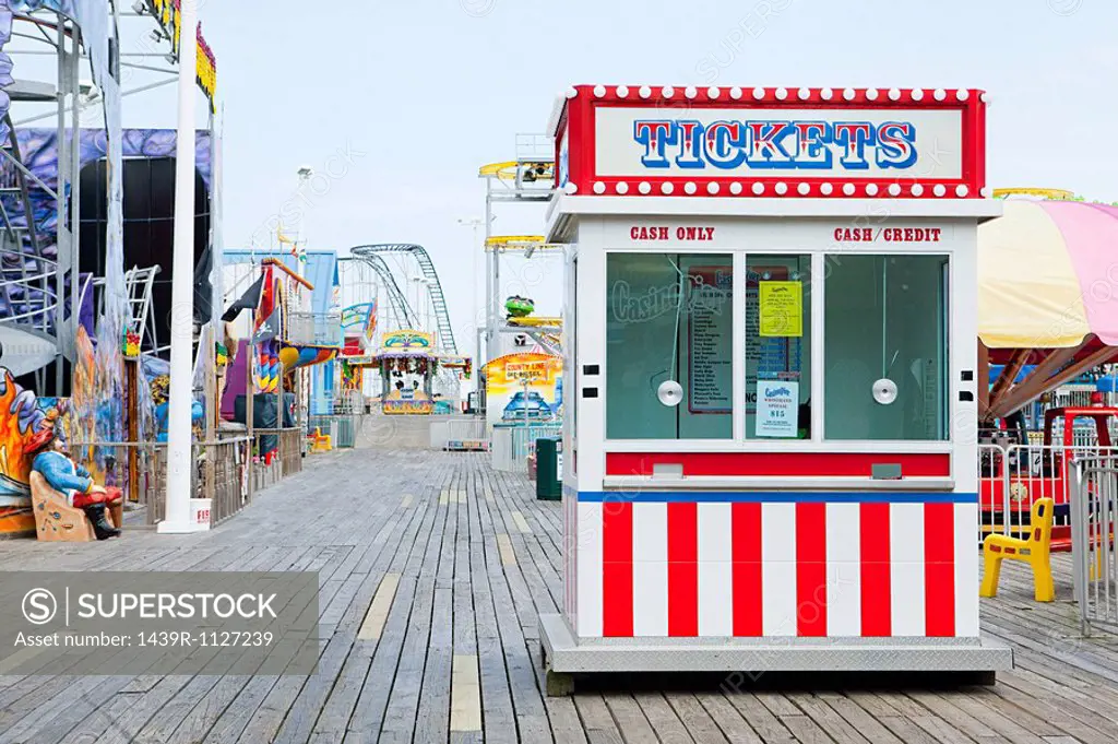 Ticket booth on boardwalk at seaside heights, new jersey