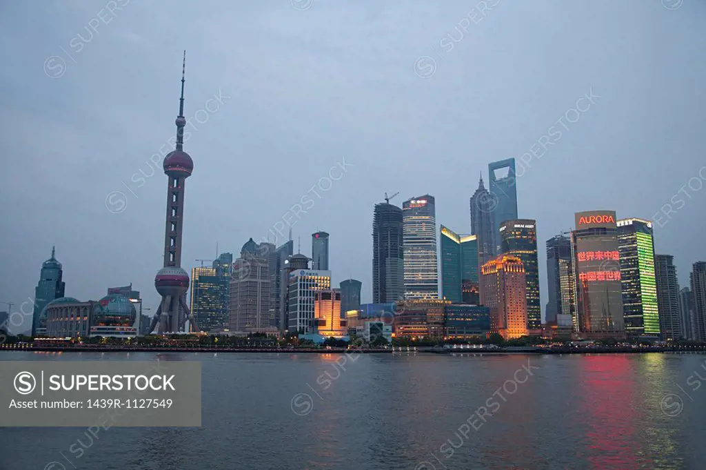 China, shanghai, pudong skyline