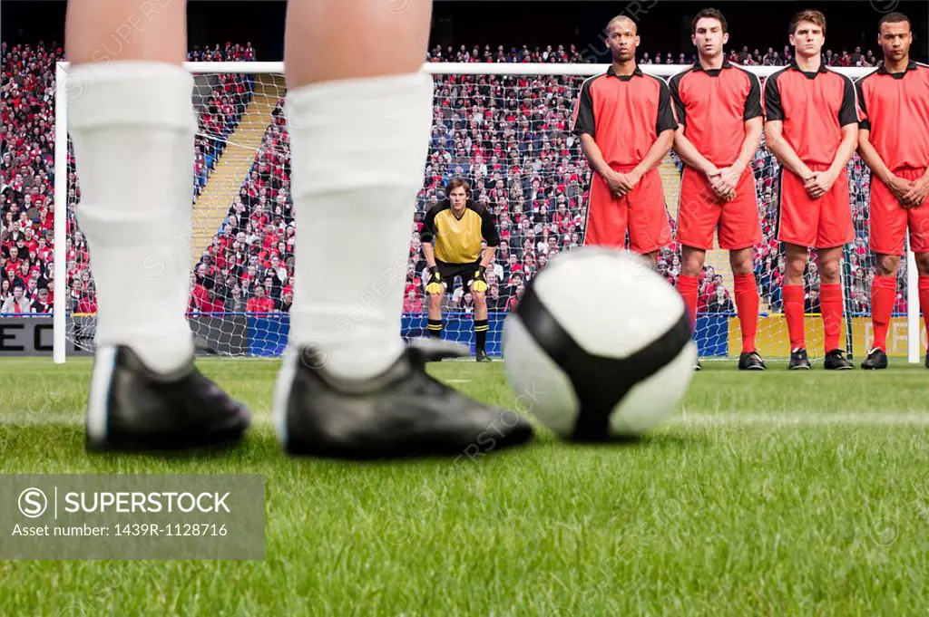 Free kick during a football match