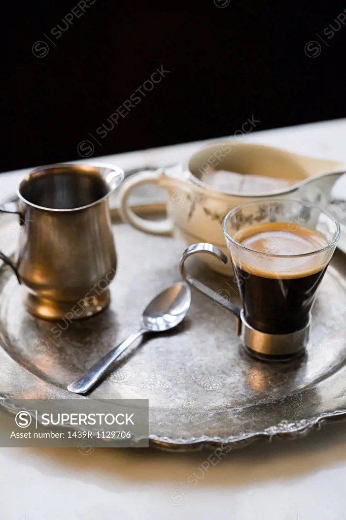 Espresso on tray
