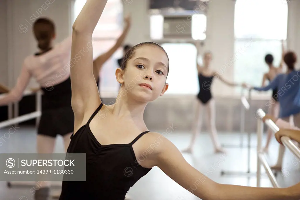 Girl in ballet class