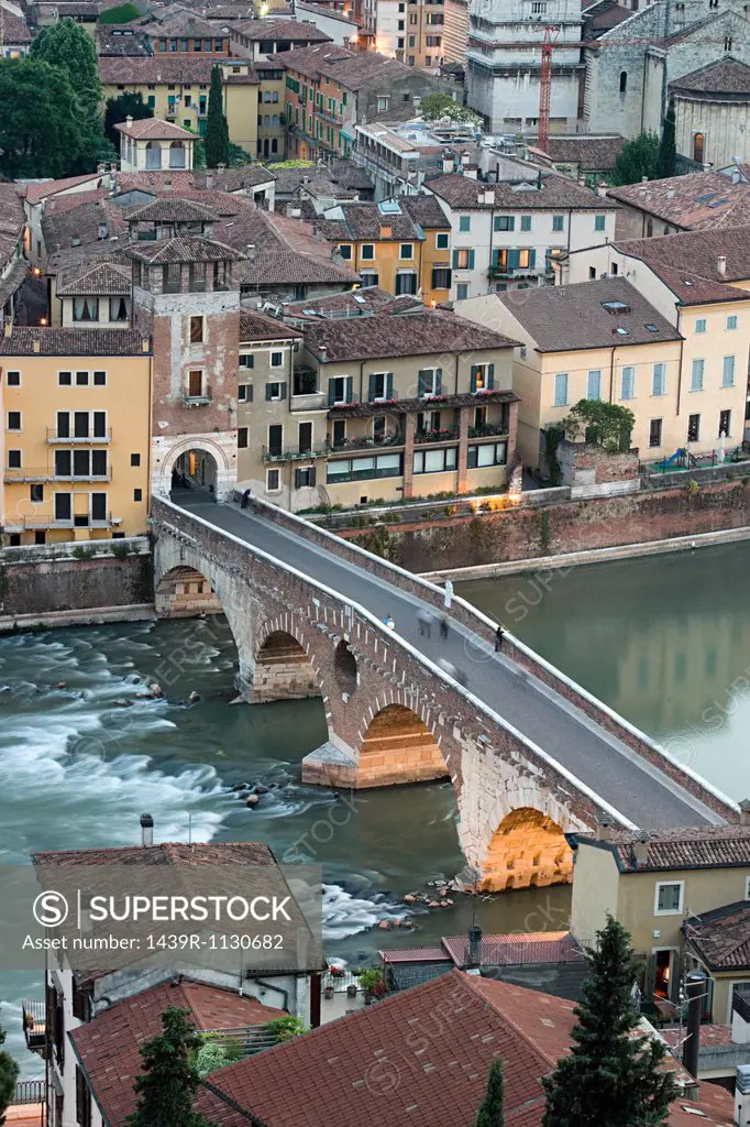 Ponte Pietra and River Adige, Verona, Italy
