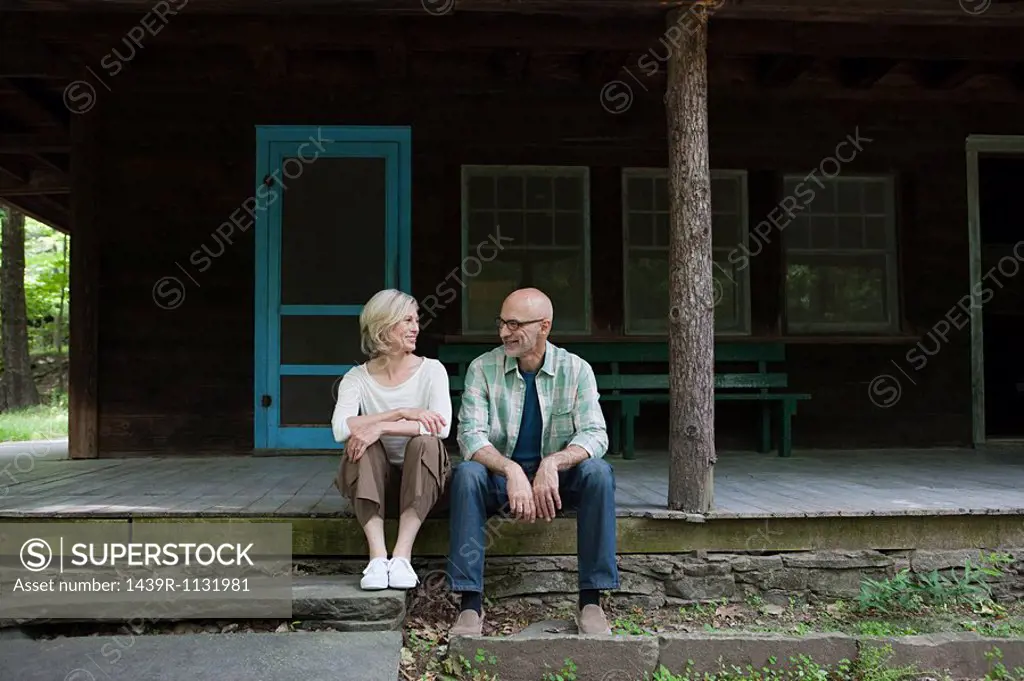 Mature couple at rural retreat