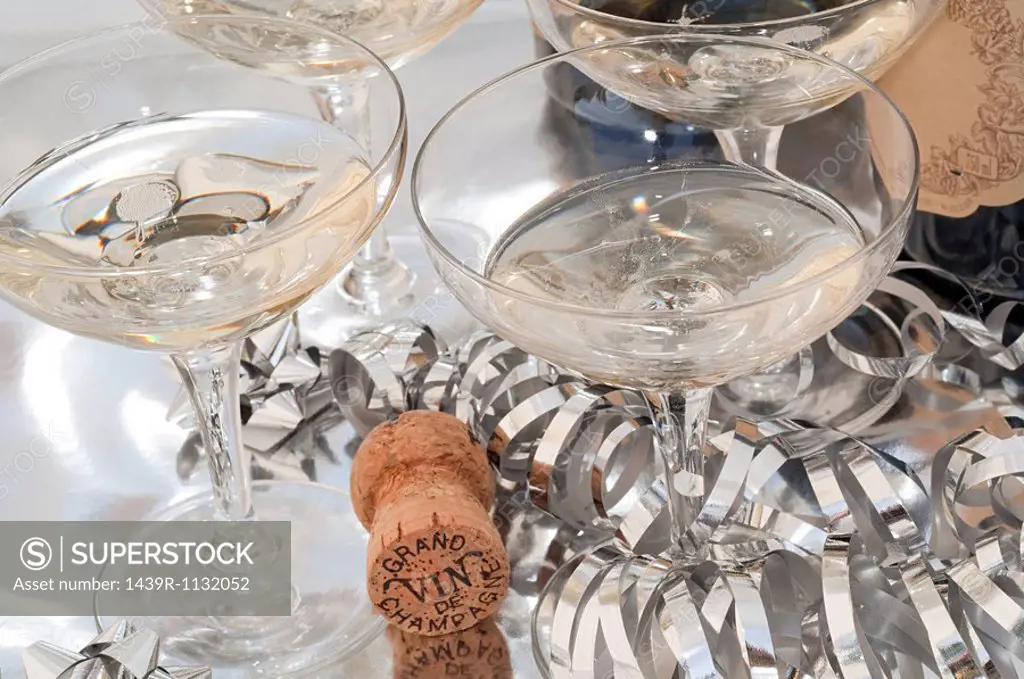 Champagne in coupe glasses