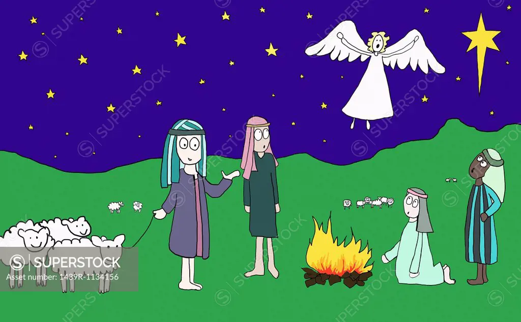 Angel appearing to shepherds