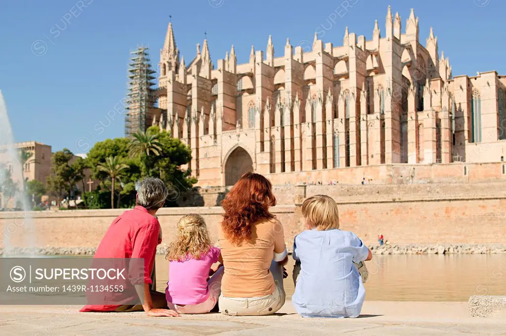 Family by Palma Cathedral, Mallorca