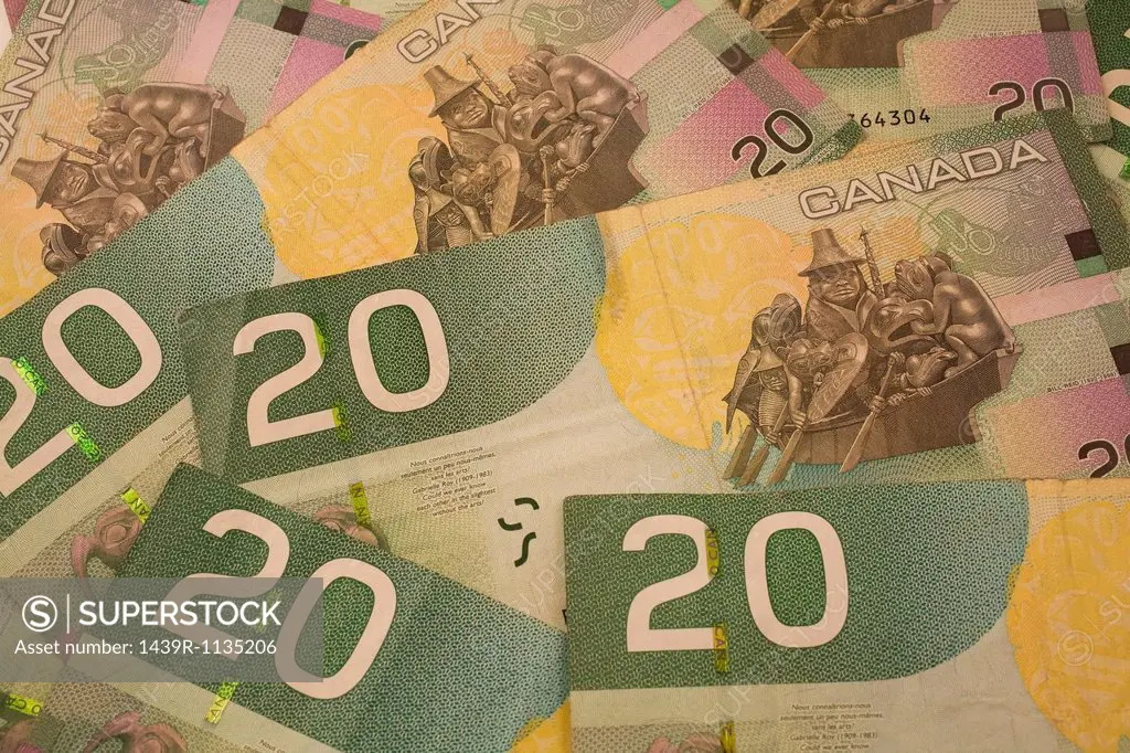 Canadian 20 dollar banknotes