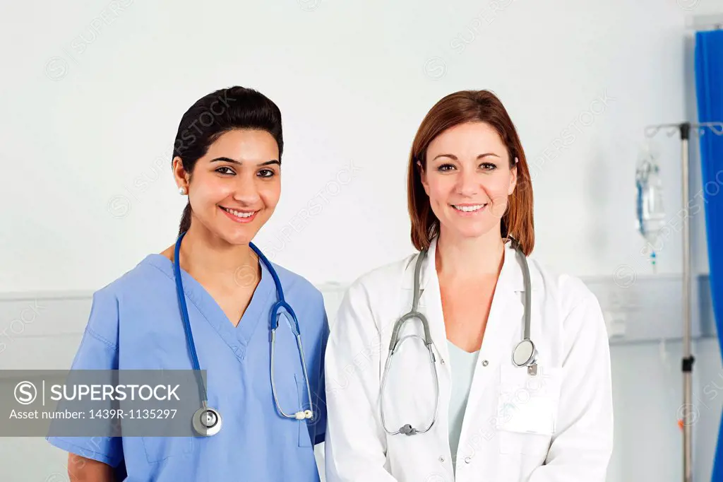 Portrait of two female doctors