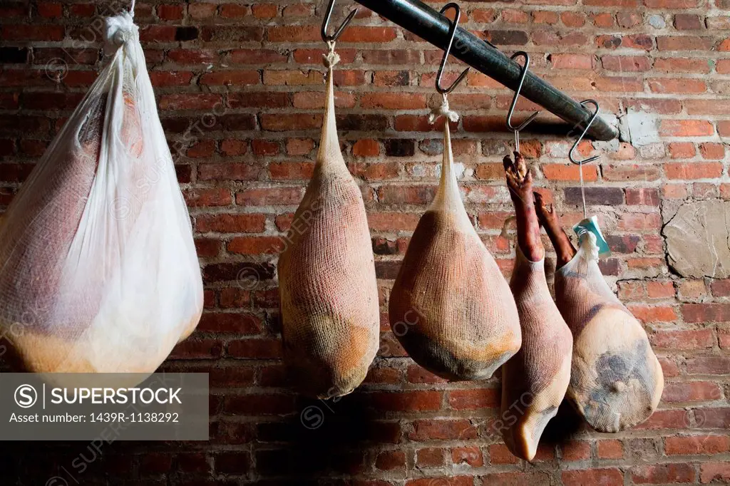Dry cured prosciutto hams