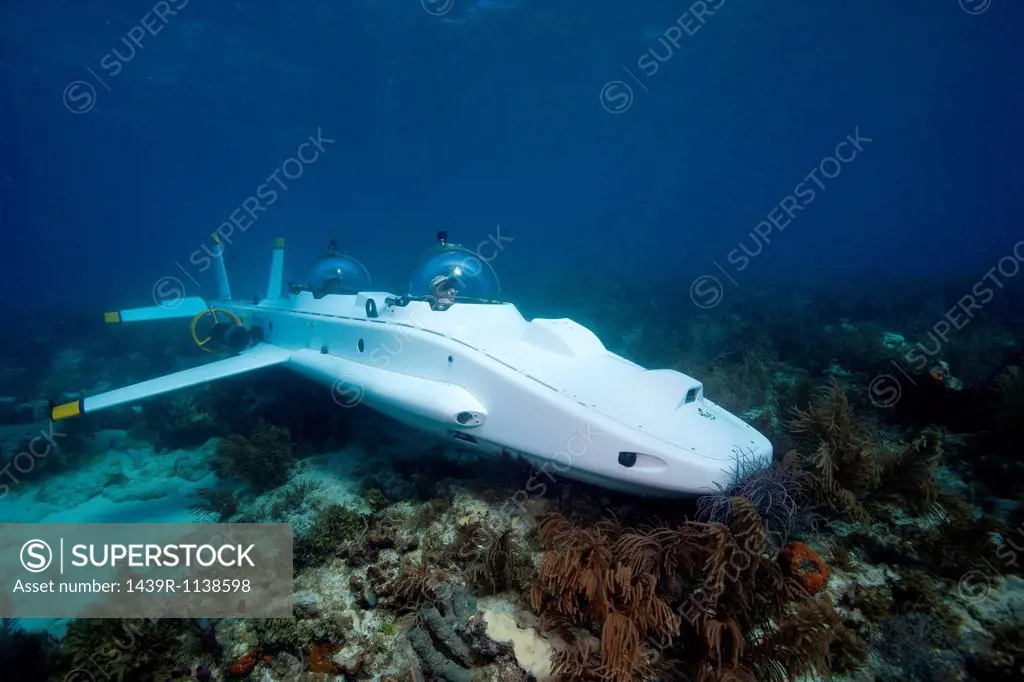 Submarine on the coral reef