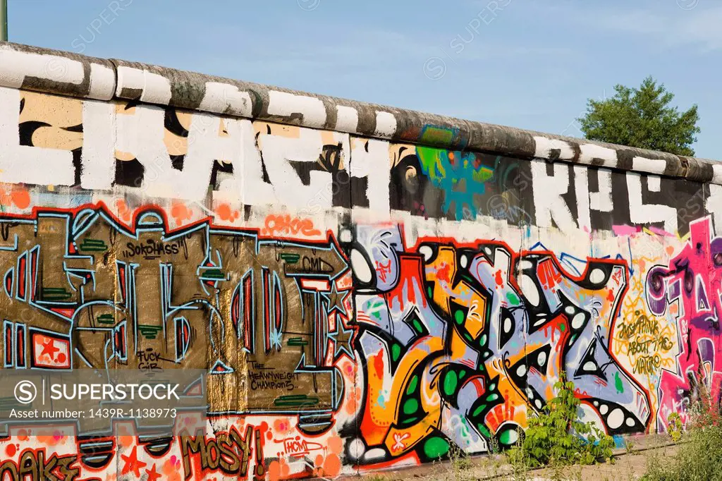 Graffiti on East Side Gallery of Berlin Wall, Berlin, Germany