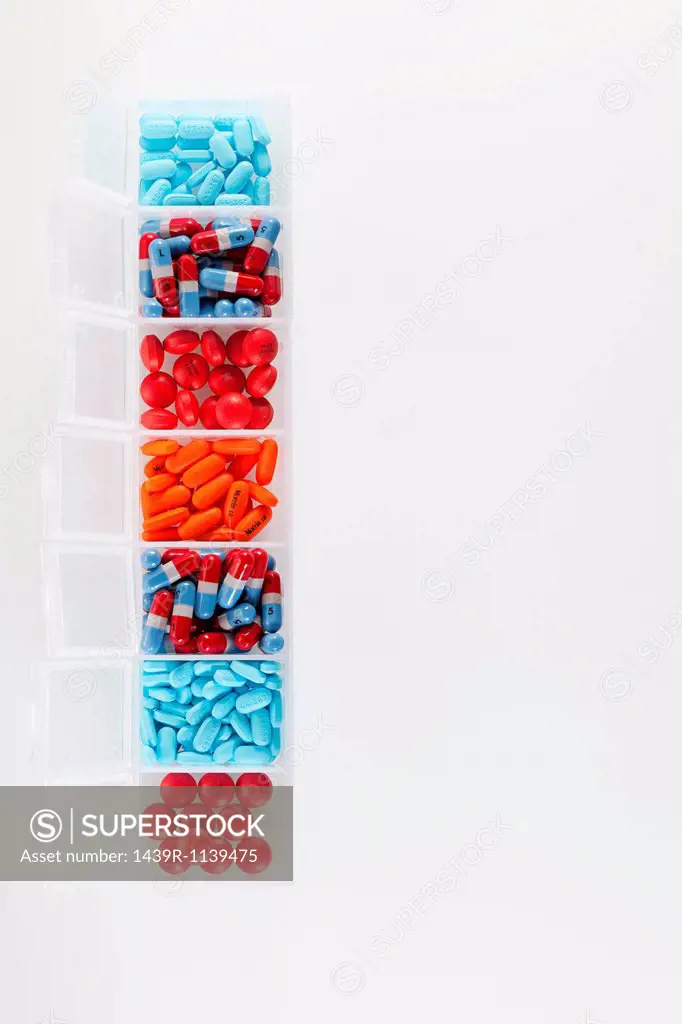 Pills in an organiser